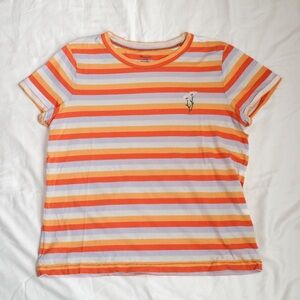Madewell Striped Tee Embroidered Daisy Women’s Size M